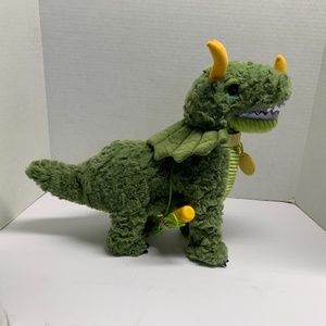 Animatronics Sound N Light Plush Stuffed Animal Toy Dinosaur Green Triceratops